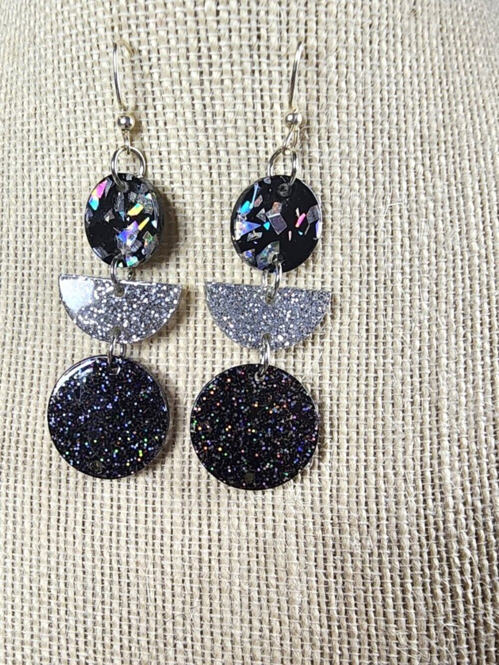 Hand-crafted Disco Geo Earrings